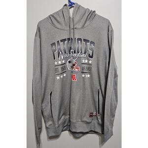 NWOT NFL New England Patriots Pats Hoodie XL Gray Zip Pockets Football
